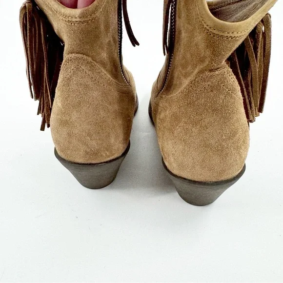 ✅ ARIAT BROWN Duchess LEATHER HEELED Western Boot SIZE 9.5 BRAIDED FRINGE - Picture 8 of 11